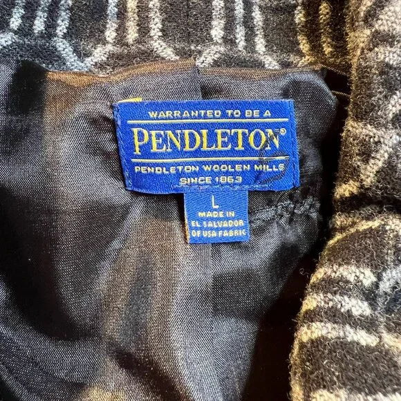 Women's Pendleton 100% Wool Jacquard Pattern Zipper Jacket Coat Blazer - Large - Picture 14 of 15